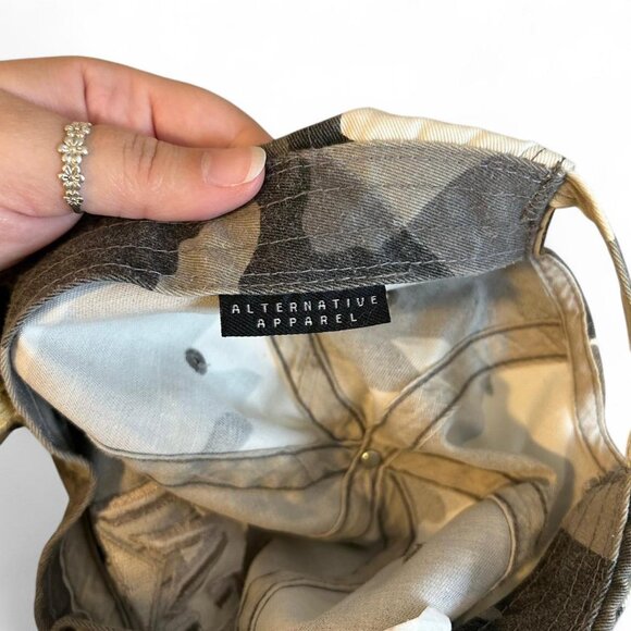 CAT Camo Black White Cotton Baseball hat Cap Alternative Apparel One Size Unisex - Picture 6 of 8